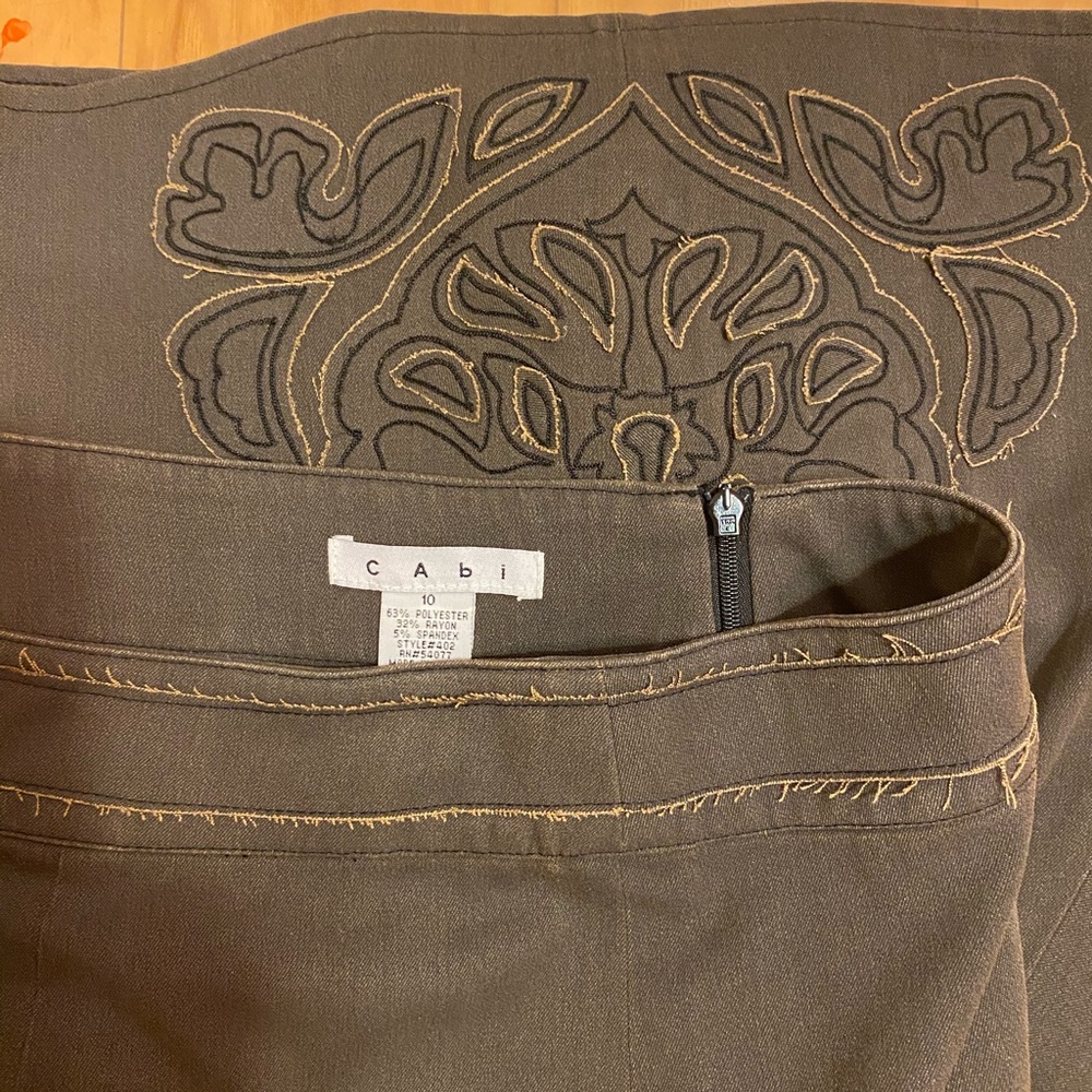 90s low wasted grunge embroidered CAbi skirt